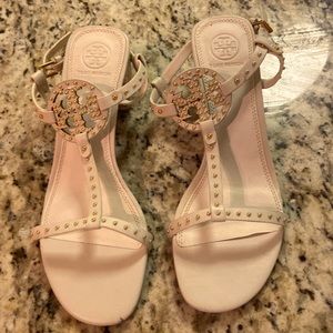 Tory Burch White Block Heels